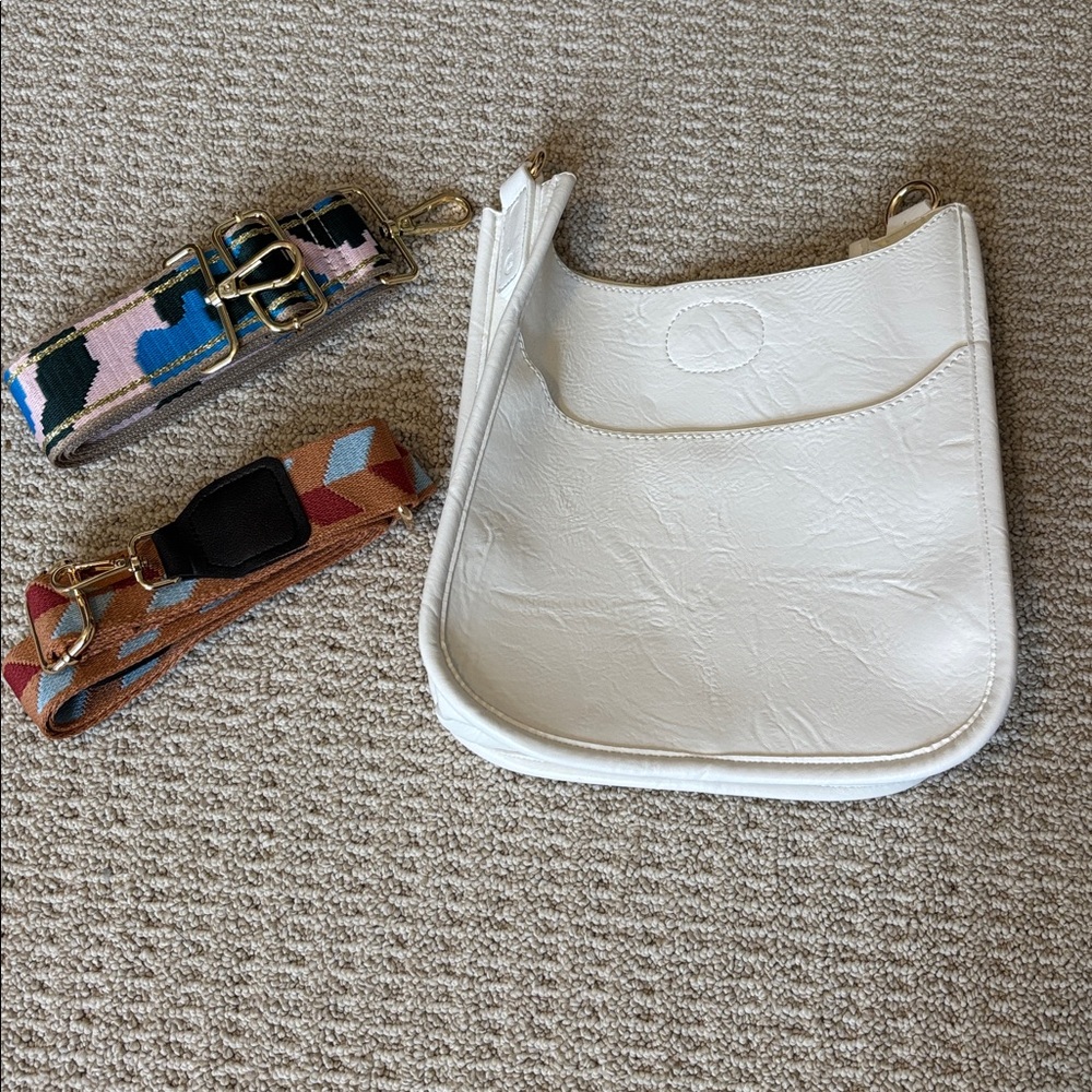Ahdorned Messenger Bag with Two crossbody Straps